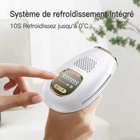 refroidissement rapide intégré - Épilateur IPL KODOLUXE Essentiel KL20 — Lumière Pulsée à Froid