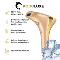 caractéristiques - KODO - KL41 Épilateur IPL 4 en 1 Haut de gamme Indolore - KODOLUXE
