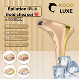 Appareil et têtes interchangeables sur glaçons – KODO – KL41 Épilateur IPL 4 en 1 Haut de gamme Indolore – KODOLUXE