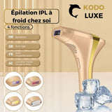 Fonctions à froid et embouts interchangeables – KODO – KL41 Épilateur IPL 4 en 1 Haut de gamme Indolore – KODOLUXE