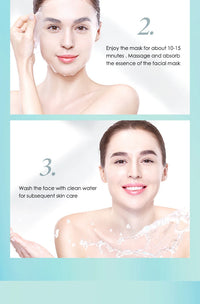 10pcs masque facial hydratant à l'acide hyaluronique