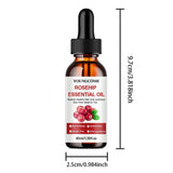 Flacon d'huile de rose musquée 40ml avec dimensions