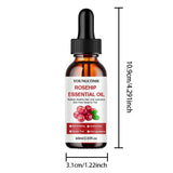 Flacon d'huile de rose musquée 60ml avec dimensions